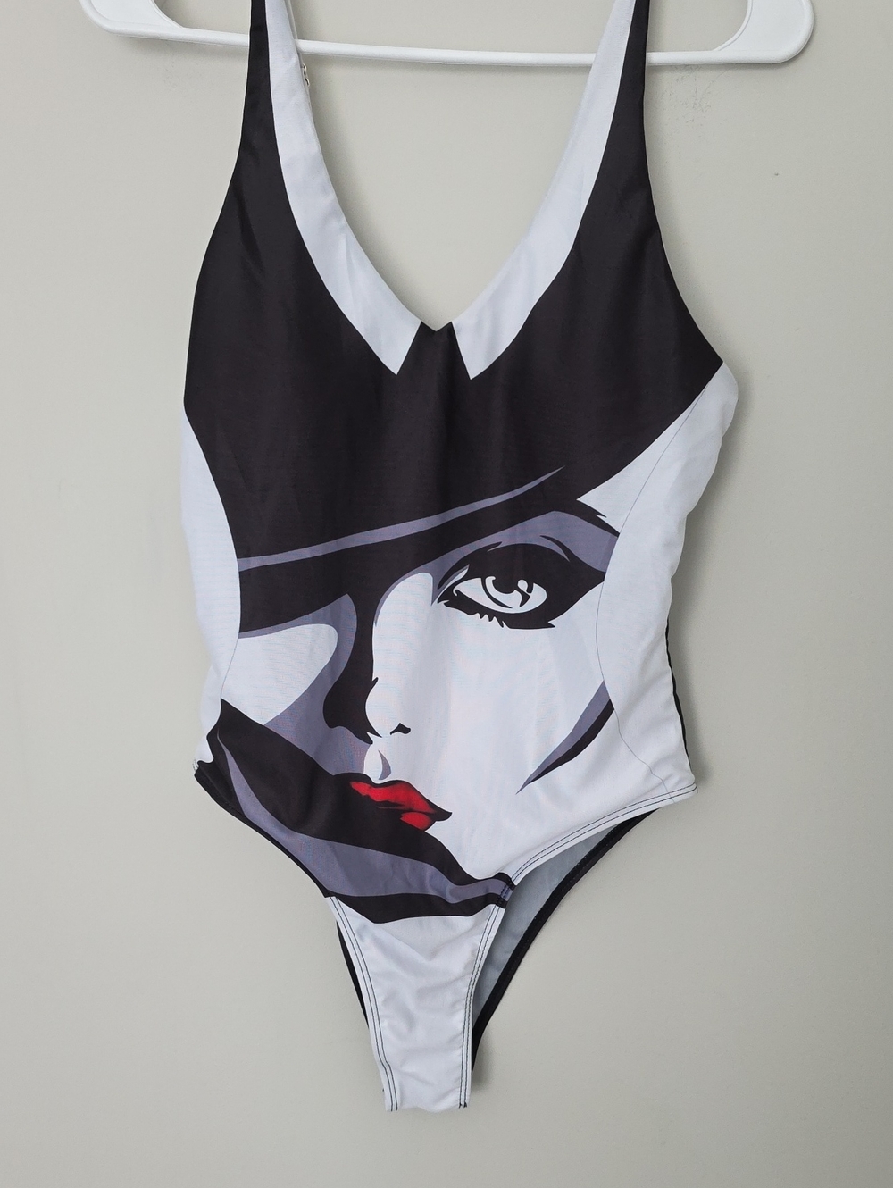 TitleGraphic Face Print One Piece Swimsuit